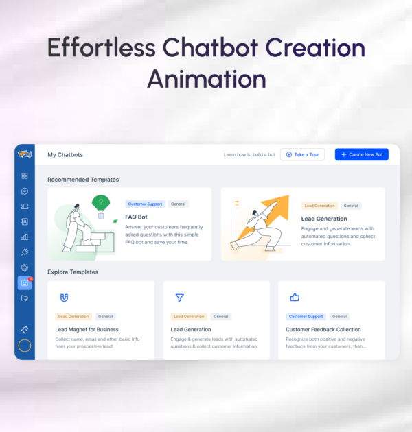 Effortless Chatbot Creation Animation