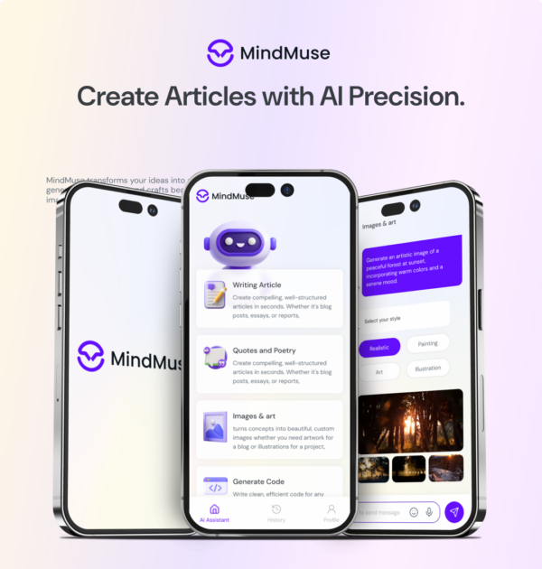 Mind Muse Mobile App UI Design