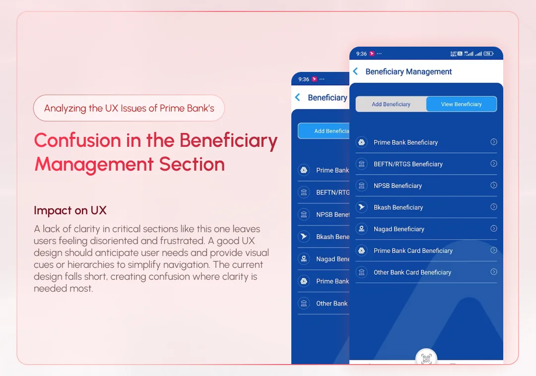 3. Confusion in the Beneficiary Management Section