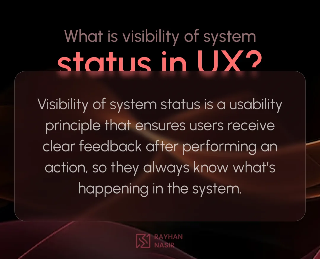 What is visibility of system status in UX_