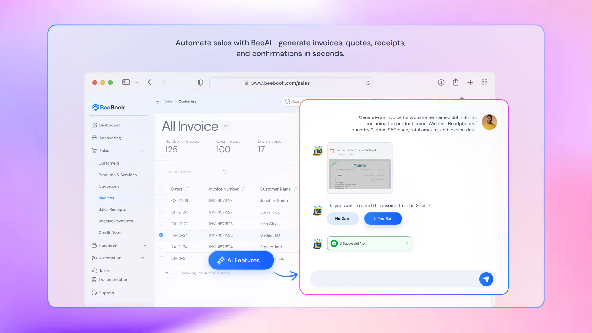 A UX Case Study on Storytelling & Conversion in Beebook’s SaaS Website ai features